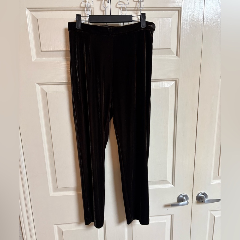 VTG 80’s 90’s Brown Velvet Whimsigoth Boho Straight Leg Trouser Pants
